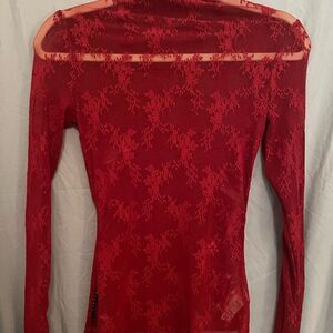 Wissenidee Red Lace Blouse